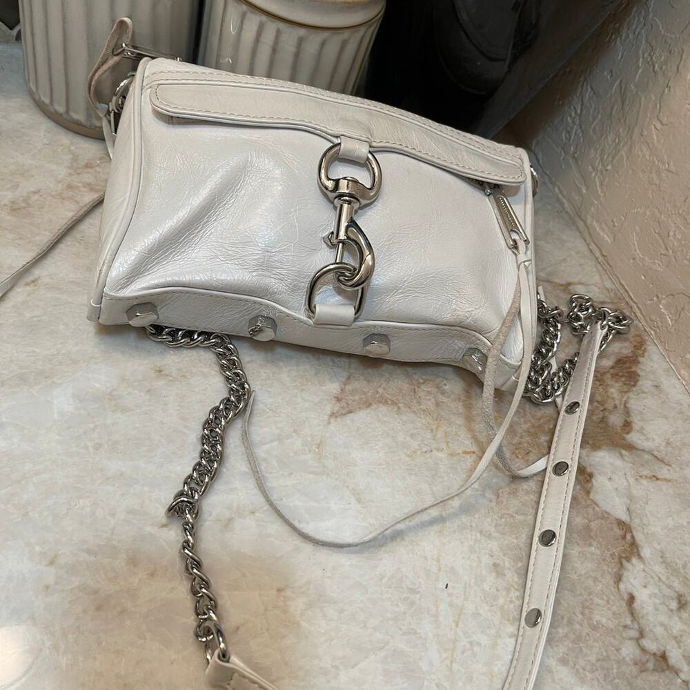 Rebecca Minkoff Mini Mac convertible  crossbody in white leather